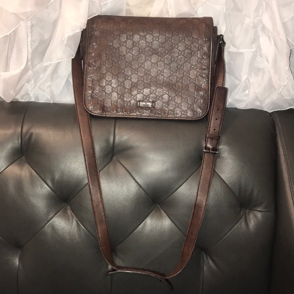 Sold!!!!! PreOwned DarkBrown GG Guccissima Leather - Picture 6 of 14